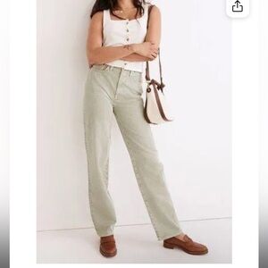 Madewell Baggy Straight Sage Green Acid Wash